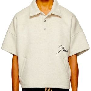 Rhude Shirt Pullover Sweatshirt Boxy Oversized F1 Polo Wool Mens Large Luxury